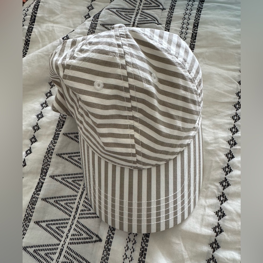 Madewell Striped Green and White Baseball Cap